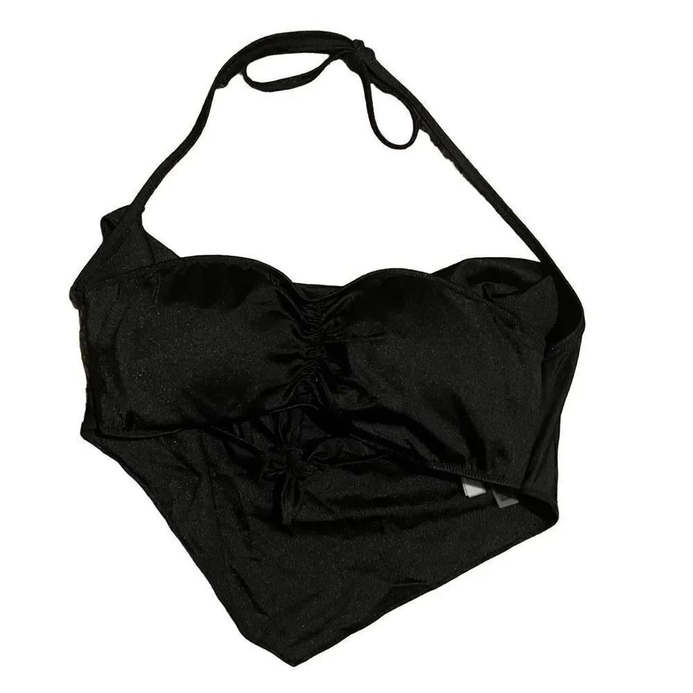 Victoria Secret Black Bikini Halter Top Size Medium